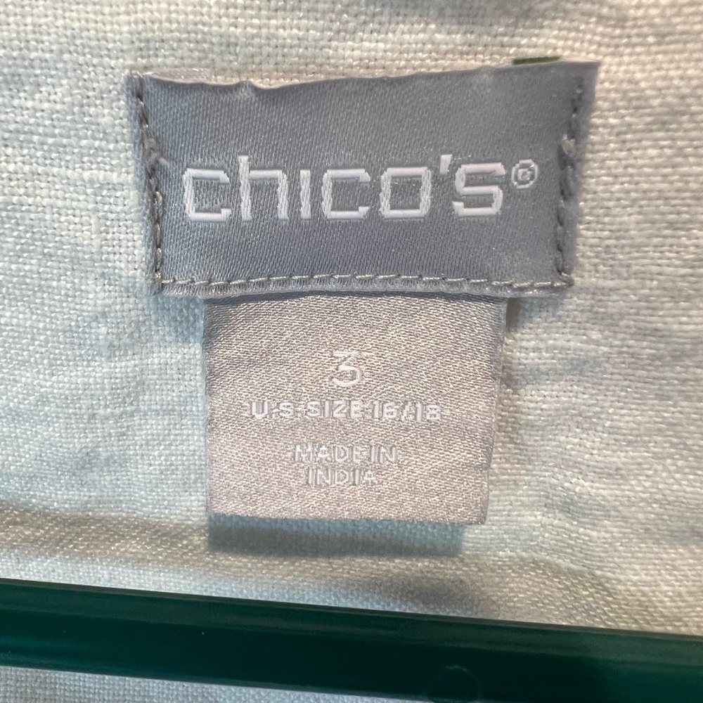 Chico's Elegant white linen eyelit jacket